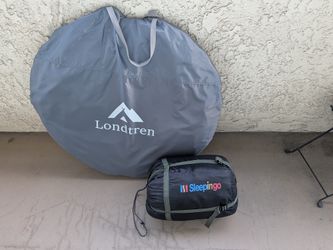 Costco Pop Up Tent and Sleeping Bag