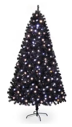 Black with lights Christmas tree
