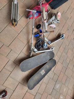 Scooters and skate boards