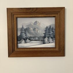 Original Signed Keny Painting of Mountain Landscape 8x10