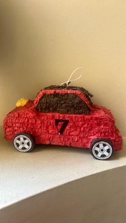 Red Race Car Piñata Number 7