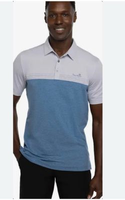 Travis Mathew Shirt Mens Extra Large Gray Blue Polo Performance GolfTr
