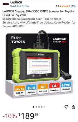 LAUNCH Creader Elite X500 OBD2 Scanner for Toyota Lexus,Full System Bi-Directional Diagnostic Scan Tool,All Reset Service,Auto VIN,Lifetime Free Updat