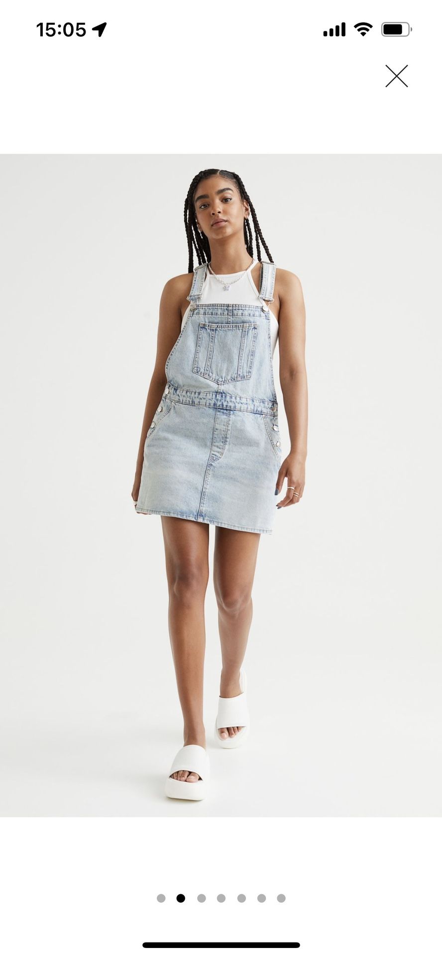 H&M Denim Overall Dress Size 4 NEW