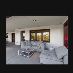 Moving Selling All! Restoration Hardware Gray Outdoor 3 Piece Modular CLOUD Sofa Sectional $15,000 New