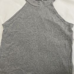 K Fashion Grey Holter Neck Top