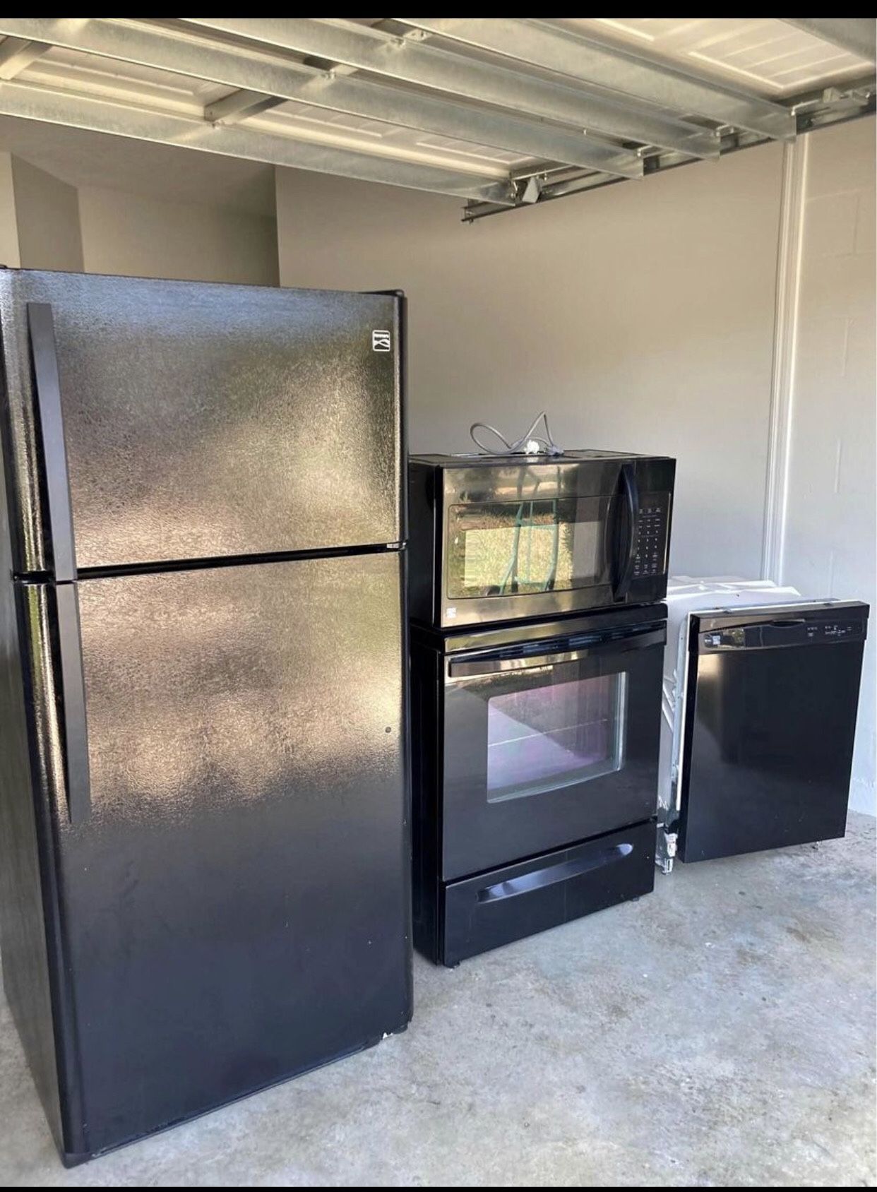 Dishwasher fridge stove and microwave