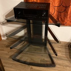 Glass Stereo Shelf With Sony Receiver