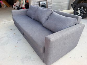 Gray Fabric Modern Sofa with Back Cushions