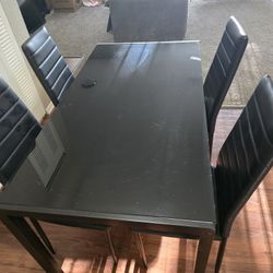 Black Glass Table