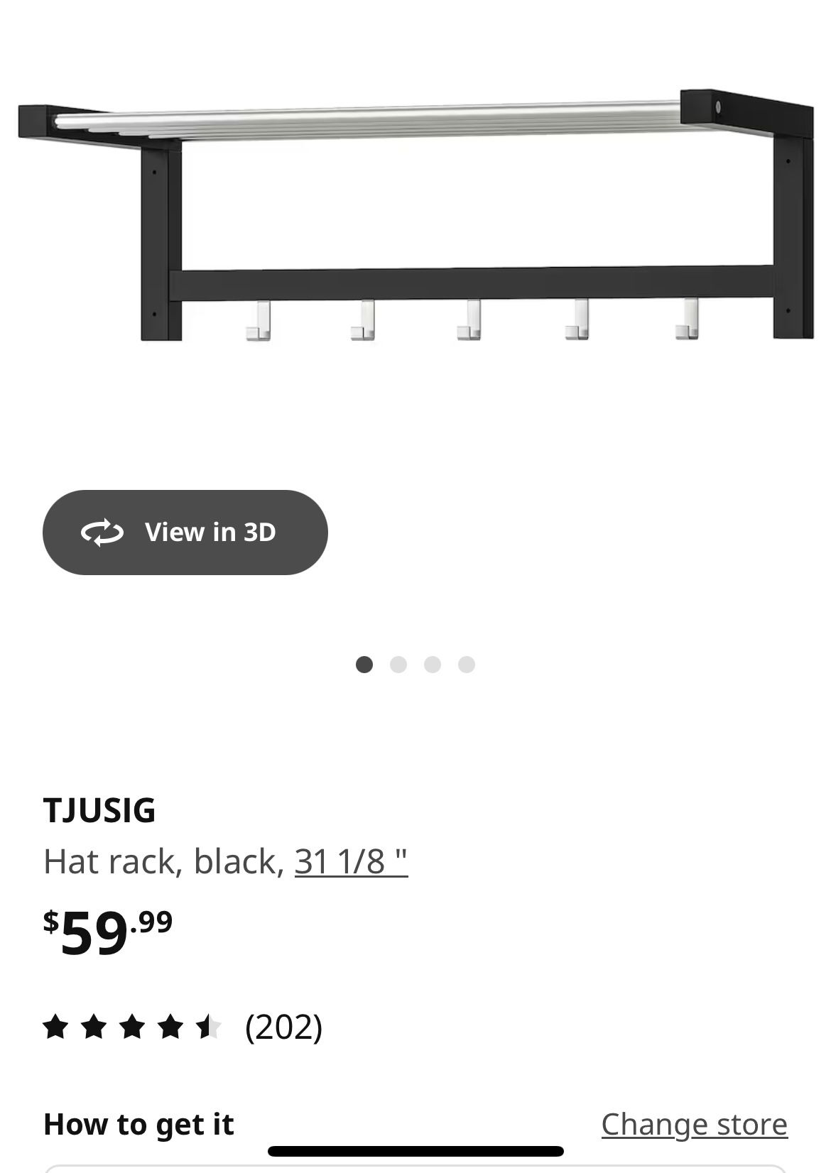 IKEA TJUSIG Entryway Hat/Coat Rack  