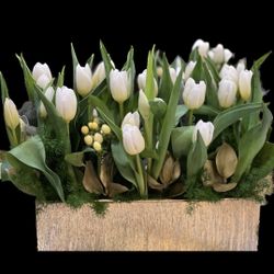 Rectangle 4x12 Gold Ceramic Flower Vase. Five Vases Available at $20 each.