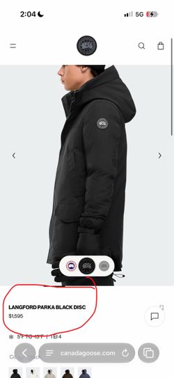 Canada Goose Langford Black Parka – Men’s Large including Original Bag ($1k+ Discount - want to Sell ASAP today!!)