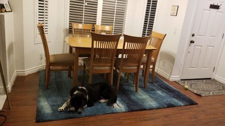 Wood Dining Table with 6 Chairs