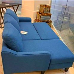 Brand New 🎀 Ashley Gray/Blue Sofa Chaise Sleeper | Pull Out Bed 