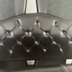 Bob’s Furniture  Leather Bed Frame Queen Size In Very Dark Brown 