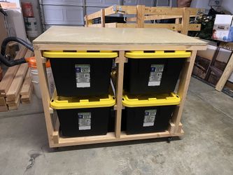 Custom Storage Bin Work Bench/Workstation 48Lx30Wx36H