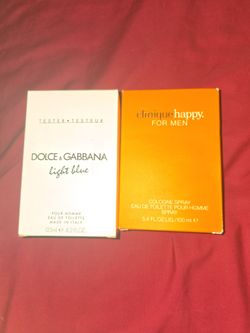 D&G Light Blue & Clinique Happy Men's Cologne Bundle
