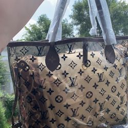 clear brown lv bag 