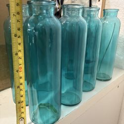 Decorative Bottles Lot Of 8, 7.5” Tall 2.25” Diameter