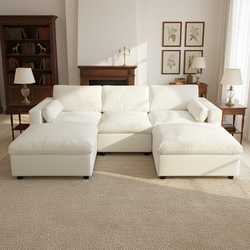 Madison U-Shaped Modular Sectional Sofa with Ottomans