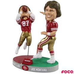 JOE MONTANA & DWIGHT CLARK San Francisco 49ers Legends THE CATCH Bobblehead  NEW