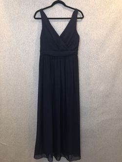 Navy blue floor length dress