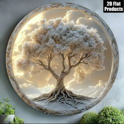 Tree of Life Glow Round Plaque