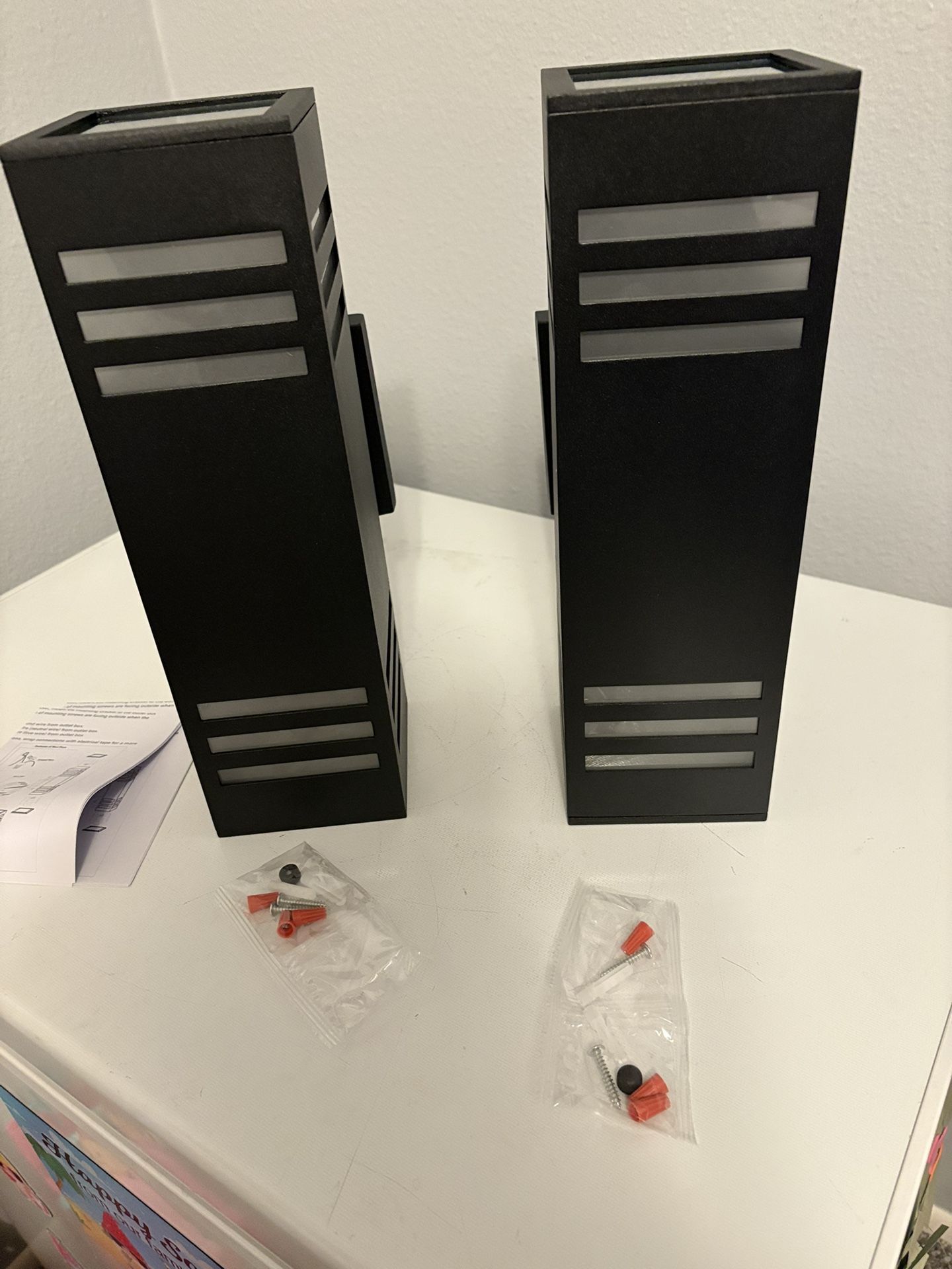 Vicbtzt New 2 Black Modern Up Down Dusk To Dawn Outdoor Lights