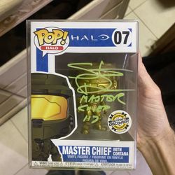 Signed Master Chief Pop Figure 