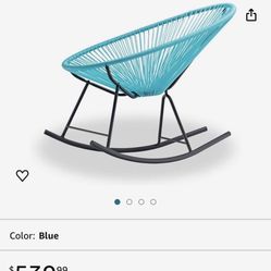 Blue Rocking Chair with Armrests and Backrest Relaxing Recliner Chair also good for brain stimulation for autistic kids