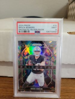 Brock bowers PSA 9 prizm silver Refractor RAIDERS