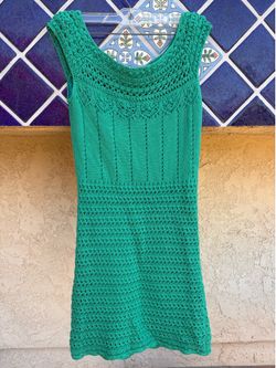 Green Crochet Dress, size S