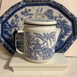 Blue Willow Coffee Pot With All The Parts