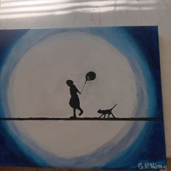 Girl Walking With Her Cat