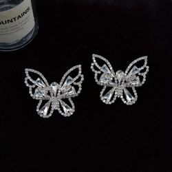 Rhinestone Butterfly Earrings