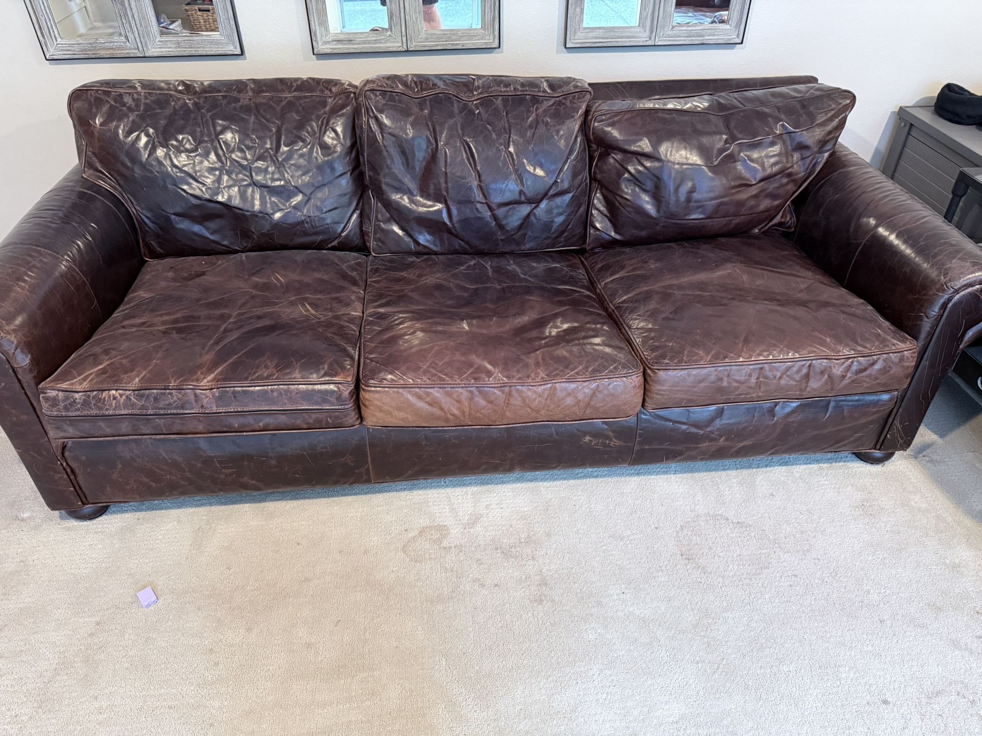 Restoration Hardware Leather Sofa Set