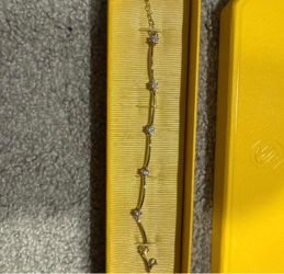Silver Chain braclet  with Crystal Stations
