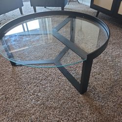 Glass table.