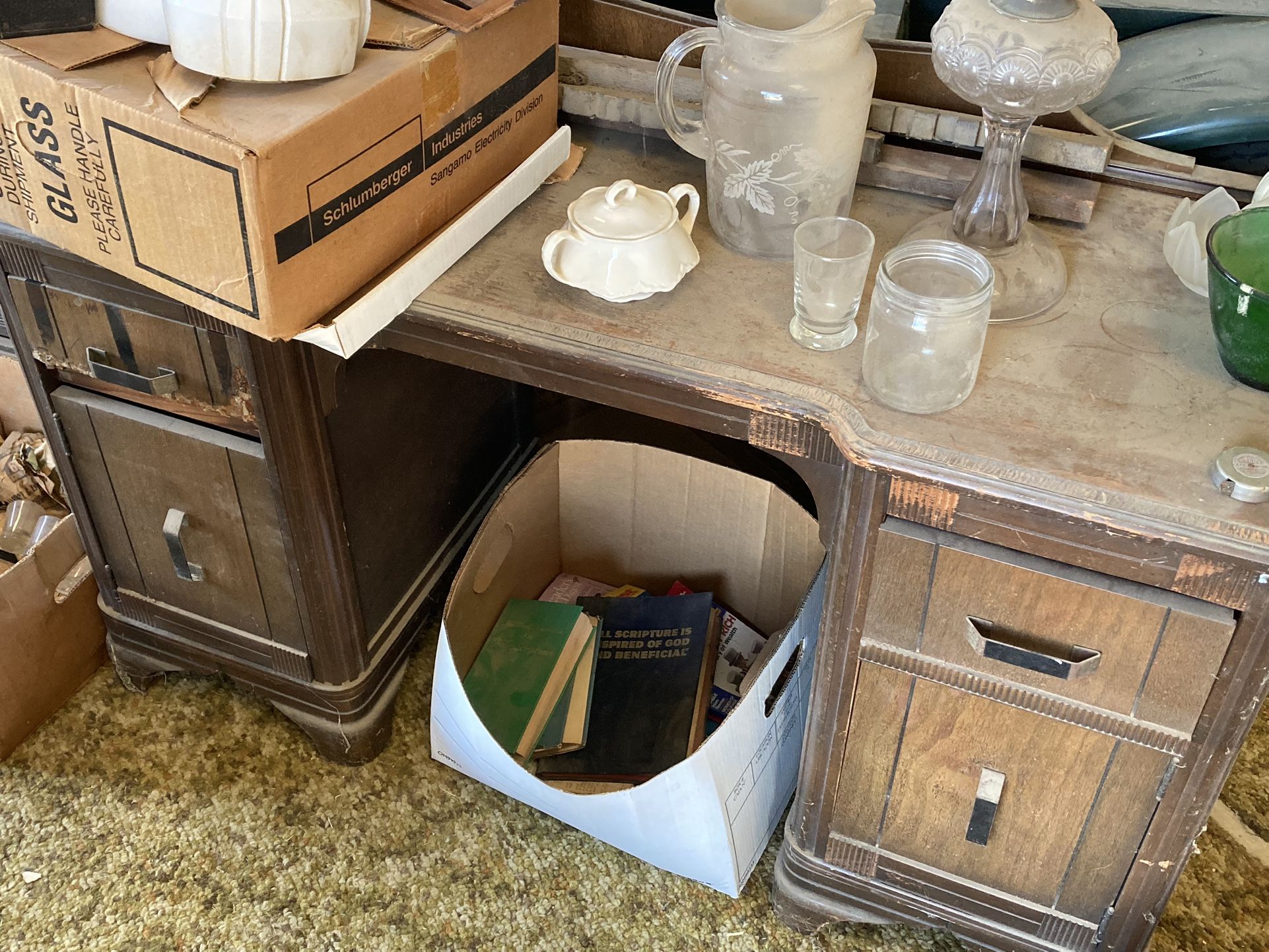 Old Wooden Desk Worn
