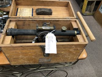 Vintage Theodolite Transit Survey Tripod Telescope with Box