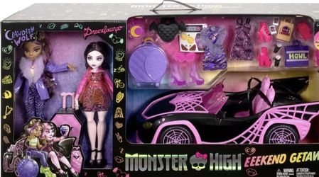 Monster High Eeekend Getaway Playset Draculaura Clawdeen Doll & Ghoul Mobile Car