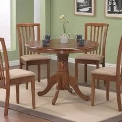 Brand New 5PC Light Brown Circle Dining Set
