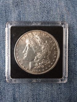 1890 uncirculated Morgan silver dollar
