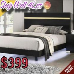 NEW QUEEN BED FRAME AND MATTRESS
