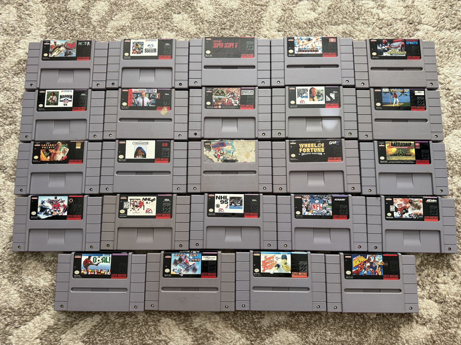 Super Nintendo Games 5 Each