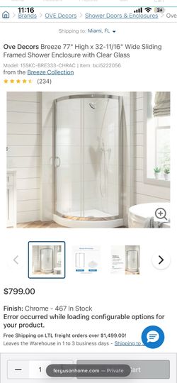 ‼️NEW Shower Door With Trim Kit only
