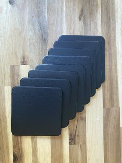 Black Wipeable Placemats And Coasters