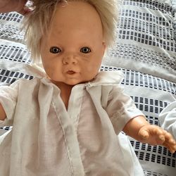 Berjusa anatomically, correct Caucasian, baby boy, doll, straight blonde hair