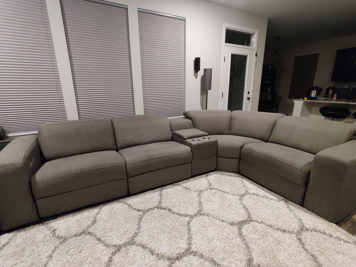 Ultra Modern Powered Reclining Sectional Sofa Set 